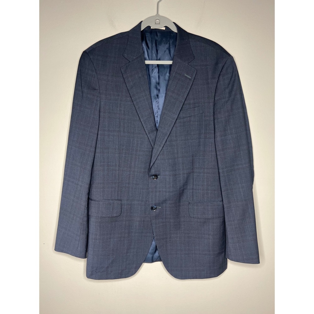 Peter Millar Mens 44T Blue Glen Plaid 100% Wool 2-Button Blazer Sport Coat